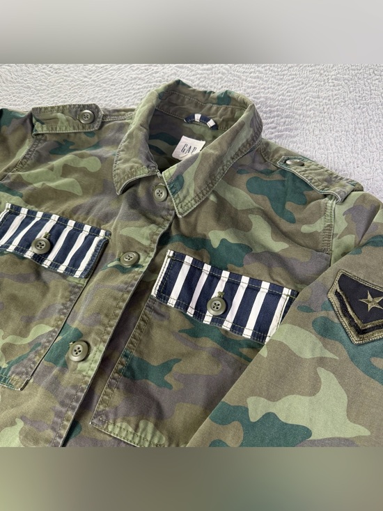 GAP Jackets & Blazers - Gap Utility Shirt Shacket Womens XL Green Camo Button Outdoors Military  Y2K